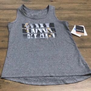 Reebok Performance Sport Girl's Dance Activewear Racerback Tank Top, Gray, New